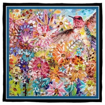 Bird of the Floral Blooms Silk Scarf