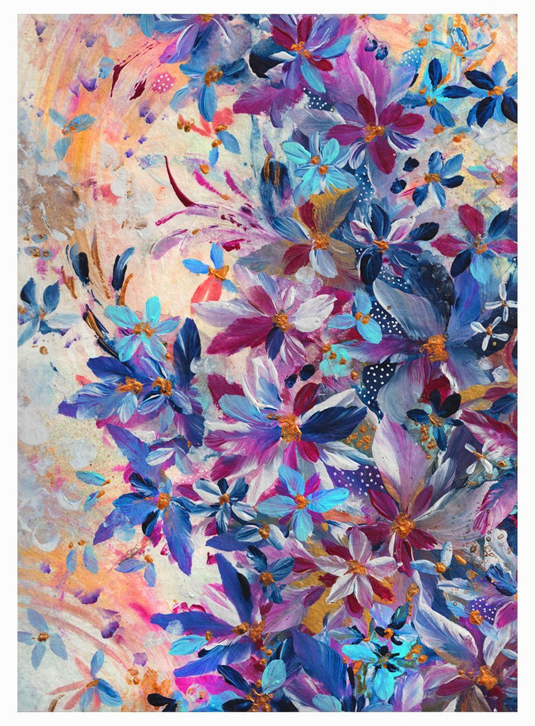 Blue Florals at Dusk II - Uncommon Florals