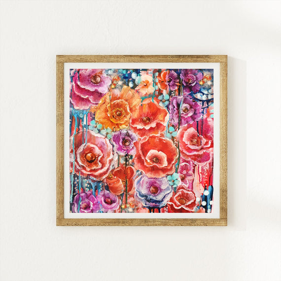 Celestial Floral Blooms Square