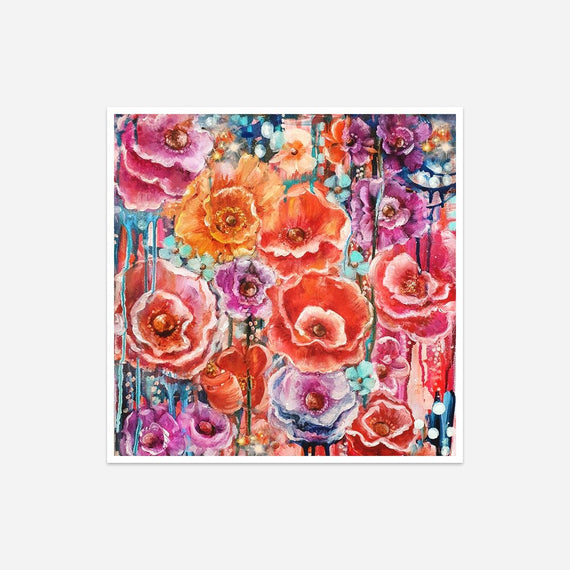 Celestial Floral Blooms Square