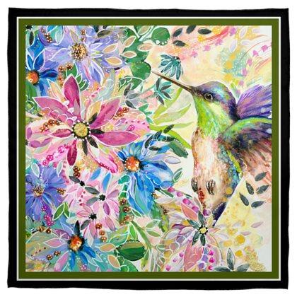 Ferdie the Floral Bird Silk Scarf