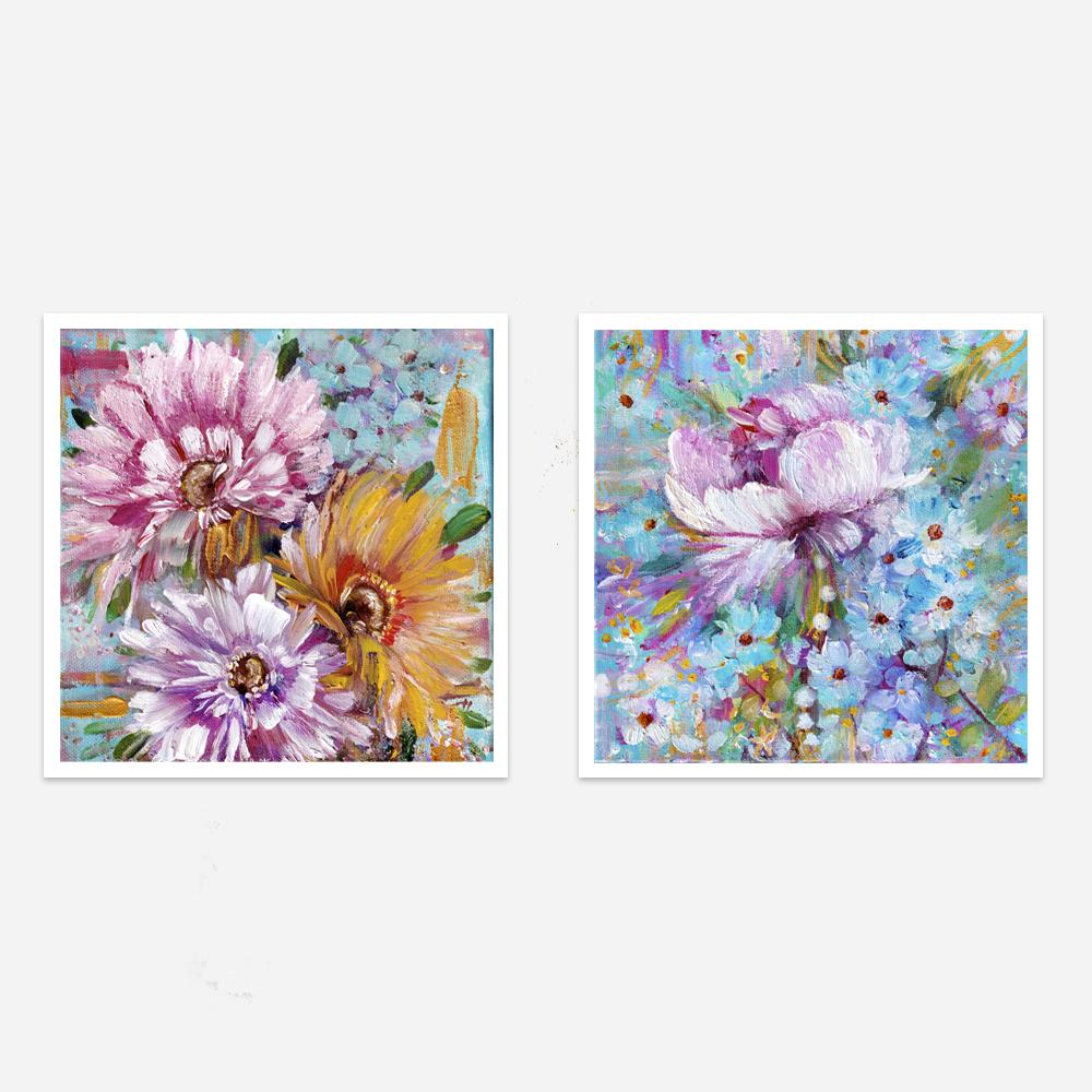 The Summer Floral Blues - Square Set - Uncommon Florals